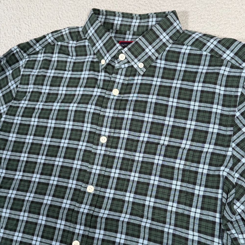 Untuckit Shirt Mens Large Green Plaid Button Down Artesa Slim Fit Casual Cotton